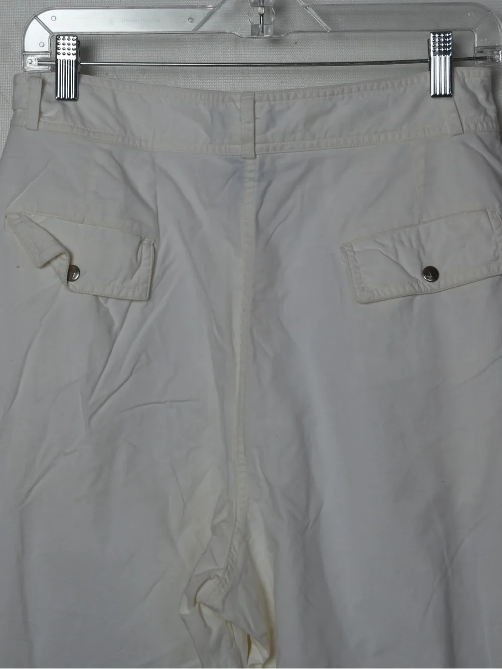 Men's Cream Pleated Chinos with Button Waist